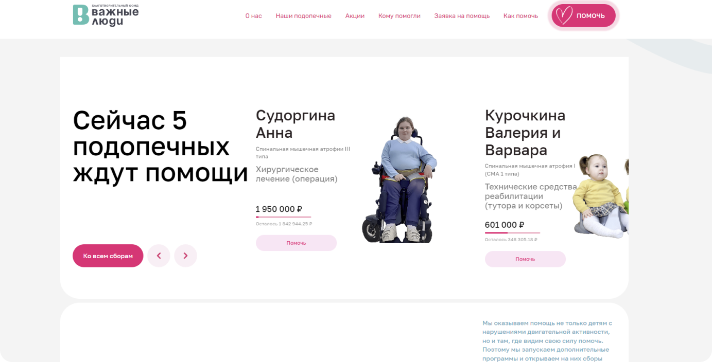 Интеграция с сервисом отображения динамики сборов на web-сайте благотворительного фонда, кейс от Adm