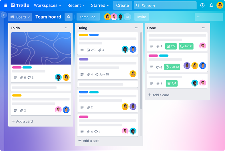 Веб-приложение для управления проектами Trello